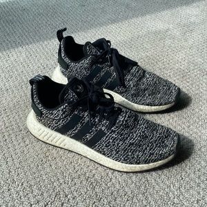 Size 11.5 - adidas NMD R2 Boost Oreo Running Shoes Men Sneakers Black White
